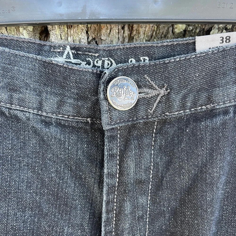 Raider Jean Co. Infringement men’s dark blue wash long baggy shorts, size 38.​ - Picture 3 of 10